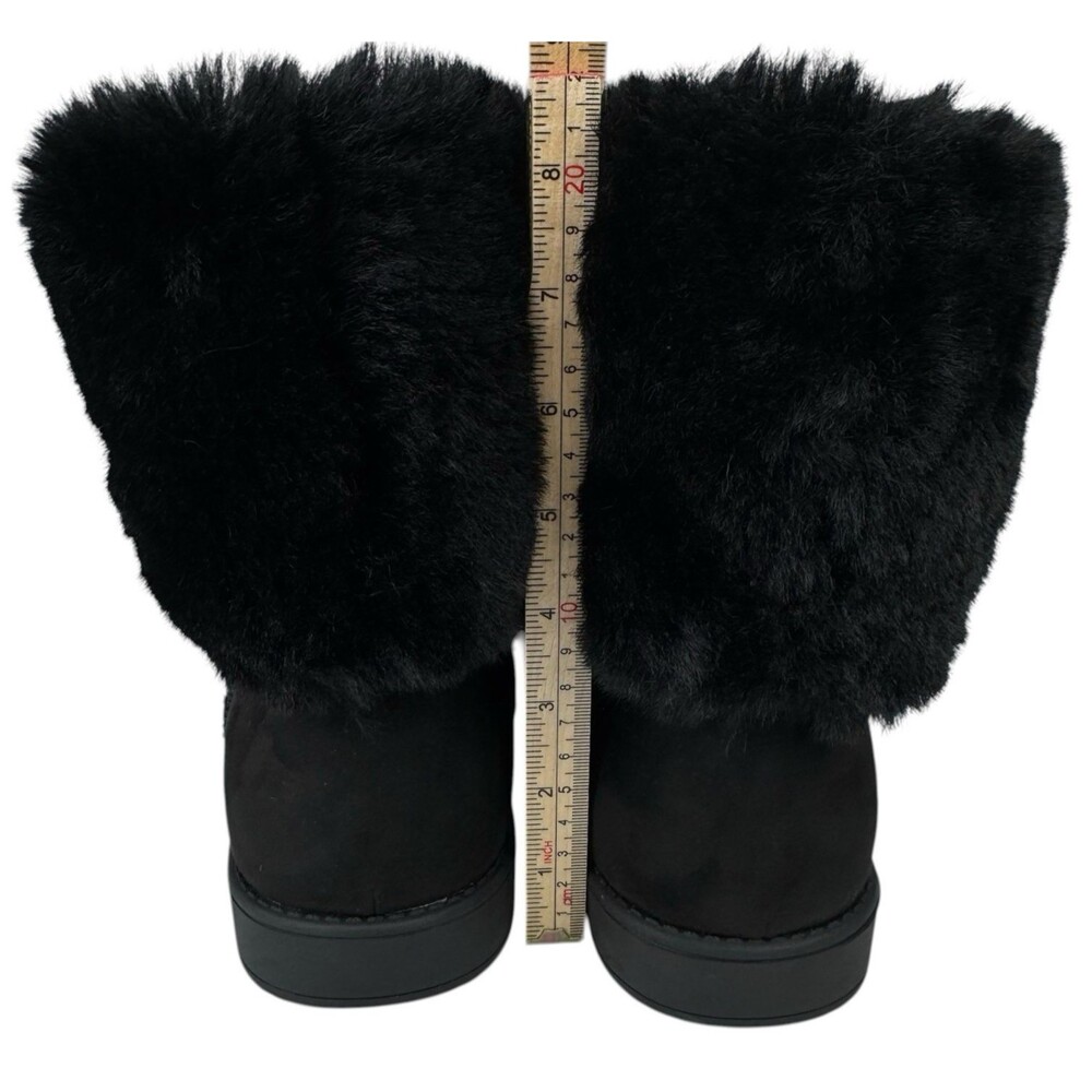 G by Guess Womens Size 10 Aleya Winter Bootie Boots Black Faux Suede Fur New - Picture 6 of 8